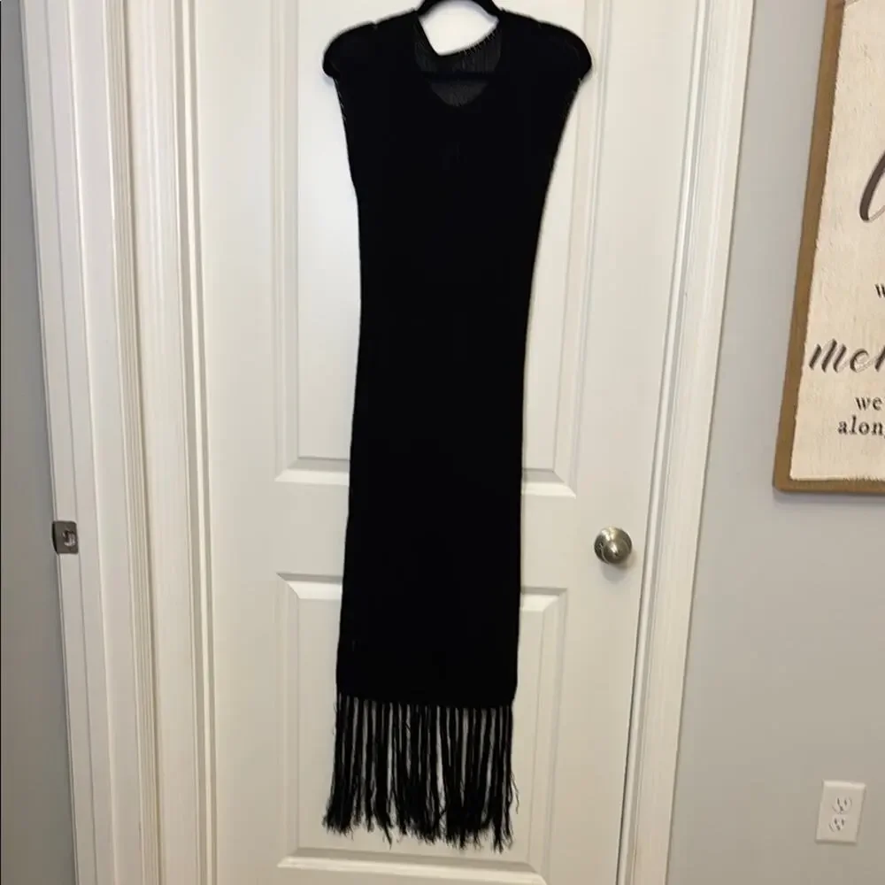 Sage Black wide Knit Maxi dress with detachable liner - Picture 3 of 3